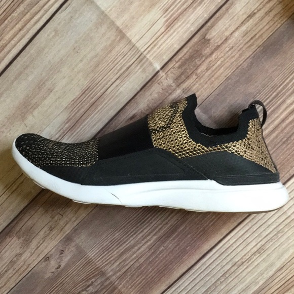 APL x Lululemon Techloom Bliss Sneakers in Black and Rose Gold Metallic - Picture 5 of 12